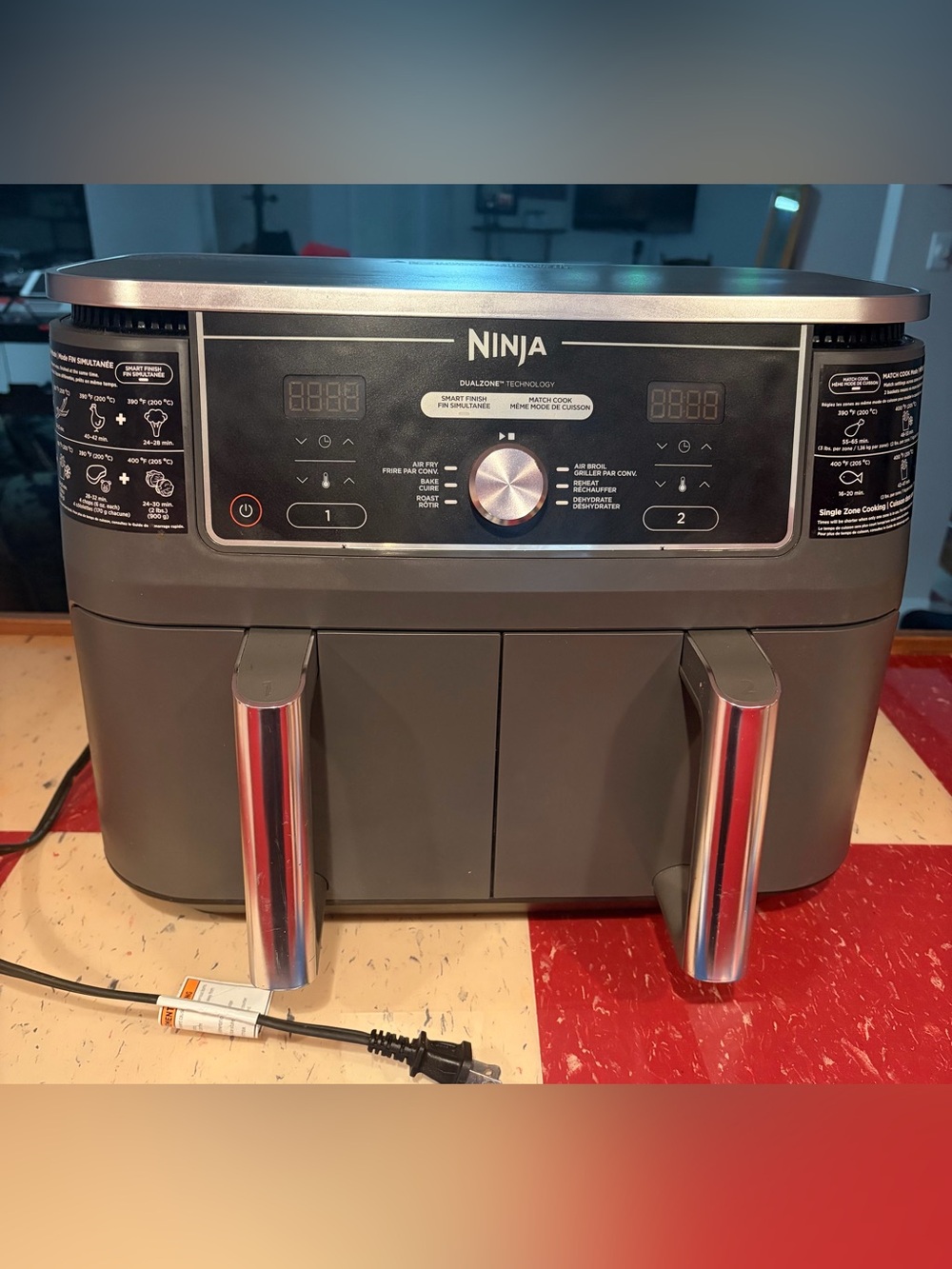 Ninja Dual-Zone Air Fryer Oven in Gray and Silver